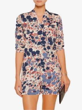 W118 by Walter Baker Abstract Print Romper in Navy & Blush